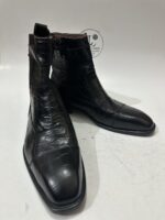 Men’s Black Crocodile Pattern Leather Boots | Handmade Ankle Boots - Image 4