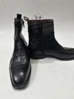 Men’s Black Crocodile Pattern Leather Boots | Handmade Ankle Boots - Image 3