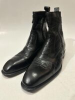 Men’s Black Crocodile Pattern Leather Boots | Handmade Ankle Boots