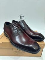Handmade Leather Boots Mens Wine Red Leather Oxfords Mens Formal Dress Shoes for Party Wedding Business Meeting and Gift - Image 8