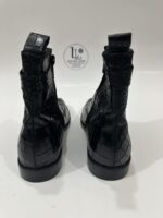 Handmade Leather Shoes Mens Black Crocodile Pattern Leather Boots | Handmade Ankle Boots | Wedding Anniversary Boots Gift for Him - Image 9