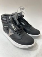 Servis Cheetah Black Leather High Top Sneakers – Men's Athletic Boots