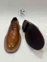 Handmade Leather Shoes Men New Handmade Tan Leather Brogue Oxford Shoes Wingtip Dress Boots for Men Goodyear Welt Premium Formal Footwear - Image 5