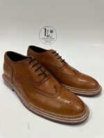 Handmade Leather Shoes Men New Handmade Tan Leather Brogue Oxford Shoes Wingtip Dress Boots for Men Goodyear Welt Premium Formal Footwear - Image 2