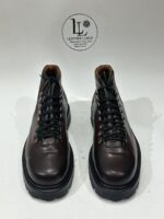 Handmade Men Brown Leather Hiking Boots | Mens Formal Round Toe Boots | Lace-Up Shoes | Custom Size Leather Oxford | Dress Formal Party Wear - Image 5
