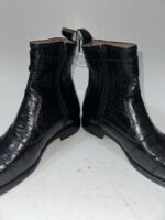 Men’s Black Crocodile Pattern Leather Boots | Handmade Ankle Boots - Image 5