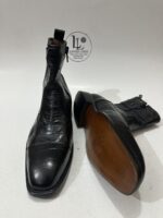 Men’s Black Crocodile Pattern Leather Boots | Handmade Ankle Boots - Image 2