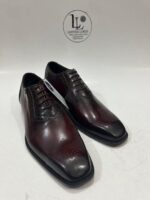 Handmade Leather Boots Mens Wine Red Leather Oxfords Mens Formal Dress Shoes for Party Wedding Business Meeting and Gift - Image 3
