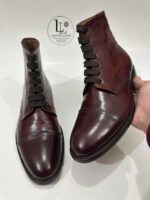 Handmade Leather Boots Men Handmade Men’s Burgundy Leather Cap Toe Lace Up Classic Dress & Casual Ankle Boots - Image 5