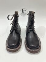 Handmade Leather Boots Men New Handmade Men’s  Dark Brown Leather Cap Toe Lace Up Classic Dress & Casual Ankle Boots - Image 2