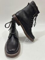 Handmade Leather Boots Men New Handmade Men’s  Dark Brown Leather Cap Toe Lace Up Classic Dress & Casual Ankle Boots - Image 8