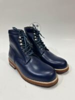 Handmade Leather Boots Men New Handmade Men’s Navy Blue Leather Lace Up Classic Casual & Work Style Ankle Boots - Image 10