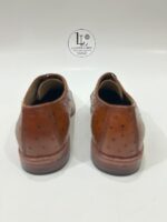 Handmade Leather Shoes Men’s Handmade Brown Ostrich Leather Texture Formal Lace Up Dress & Office Shoes - Image 10