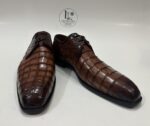 Handmade Leather Shoes Men Mens Handcrafted Brown Alligator Embossed Leather Shoes Textured Luxury Boots - Image 6
