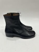 Handmade Black Leather Tabi Boots: Japanese Split Toe Ankle Boots - Image 8