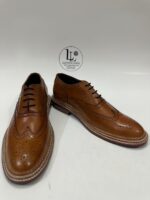 Handmade Leather Shoes Men New Handmade Tan Leather Brogue Oxford Shoes Wingtip Dress Boots for Men Goodyear Welt Premium Formal Footwear - Image 10