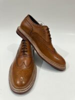 Handmade Leather Shoes Men New Handmade Tan Leather Brogue Oxford Shoes Wingtip Dress Boots for Men Goodyear Welt Premium Formal Footwear - Image 3