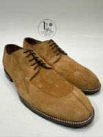 Handmade Leather Shoes Men New Handmade Suede Leather Derby Shoes Tan Soft Mens Dress Comfortable Formal Casual Footwear - Image 9