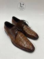 Handmade Leather Shoes Men Mens Handcrafted Brown Alligator Embossed Leather Shoes Textured Luxury Shoes - Image 5