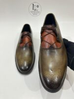 Men’s Two Tone Leather Dress Shoes Burnished Oxford Brogue Lace Up by Leather Lords - Image 6