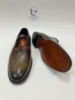 Men’s Two Tone Leather Dress Shoes Burnished Oxford Brogue Lace Up by Leather Lords - Image 4