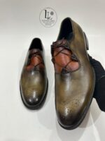 Men’s Two Tone Leather Dress Shoes Burnished Oxford Brogue Lace Up by Leather Lords - Image 7