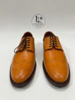 Handmade Leather Boots Mens Wingtip Oxford Shoes, Men’s Classic Brown Dress Shoes for Weddings and Formal Wear - Image 5