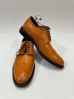 Handmade Leather Boots Mens Wingtip Oxford Shoes, Men’s Classic Brown Dress Shoes for Weddings and Formal Wear - Image 2