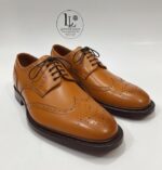 Handmade Leather Boots Mens Wingtip Oxford Shoes, Men’s Classic Brown Dress Shoes for Weddings and Formal Wear