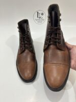 Handmade Leather Boots Men Handmade Men's Brown Leather Ankle Boots, Lace-Up Cap Toe Boots for Formal or Casual Wear - Image 5