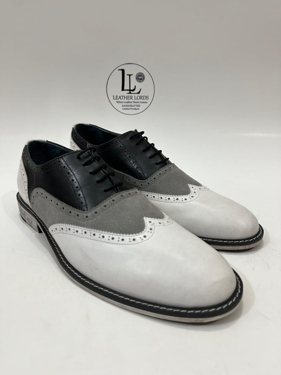 il_fullxfull.7563351250_dig8.jpg Handmade Leather Shoes Men Handmade Two Tone Leather Brogue Oxford Shoes for Men | Wingtip Dress Shoes - Image 1