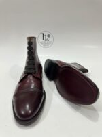Handmade Leather Boots Men Handmade Men’s Burgundy Leather Cap Toe Lace Up Classic Dress & Casual Ankle Boots - Image 4
