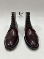 Handmade Leather Boots Men Handmade Men’s Burgundy Leather Cap Toe Lace Up Classic Dress & Casual Ankle Boots - Image 2