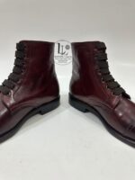 Handmade Leather Boots Men Handmade Men’s Burgundy Leather Cap Toe Lace Up Classic Dress & Casual Ankle Boots - Image 6