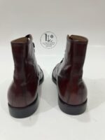 Handmade Leather Boots Men Handmade Men’s Burgundy Leather Cap Toe Lace Up Classic Dress & Casual Ankle Boots - Image 10