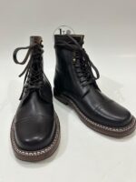 Handmade Leather Boots Men New Handmade Men’s  Dark Brown Leather Cap Toe Lace Up Classic Dress & Casual Ankle Boots - Image 3