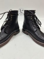 Handmade Leather Boots Men New Handmade Men’s  Dark Brown Leather Cap Toe Lace Up Classic Dress & Casual Ankle Boots - Image 9