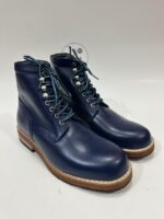 Handmade Leather Boots Men New Handmade Men’s Navy Blue Leather Lace Up Classic Casual & Work Style Ankle Boots