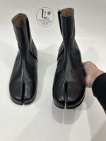 Handmade Black Leather Tabi Boots: Japanese Split Toe Ankle Boots - Image 5