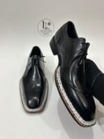 Handmade Leather Shoes Men Handmade Black Leather Brogue Toe Derby Shoes Genuine Leather Formal Goodyear Welted Boots - Image 8