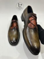 Men’s Two Tone Leather Dress Shoes Burnished Oxford Brogue Lace Up by Leather Lords - Image 8