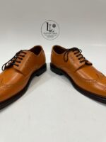 Handmade Leather Boots Mens Wingtip Oxford Shoes, Men’s Classic Brown Dress Shoes for Weddings and Formal Wear - Image 9