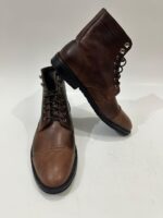 Handmade Leather Boots Men Handmade Men's Brown Leather Ankle Boots, Lace-Up Cap Toe Boots for Formal or Casual Wear - Image 4