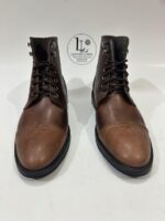 Handmade Leather Boots Men Handmade Men's Brown Leather Ankle Boots, Lace-Up Cap Toe Boots for Formal or Casual Wear - Image 2