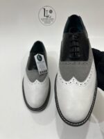 Handmade Leather Shoes Men Handmade Two Tone Leather Brogue Oxford Shoes for Men | Wingtip Dress Shoes - Image 7