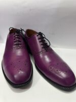 Handmade Leather Shoes Men Purple Leather Oxford Shoes for Men Handmade Wingtip Dress Shoes Brogue Lace-Up Formal Business Wedding Footwear