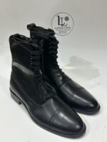 Handmade Leather Boots Men Black Victorian Dress Men's Lace Up Ankle Boots Handmade Cap Toe Balmoral Boots Formal Wedding Shoes Gift for Him