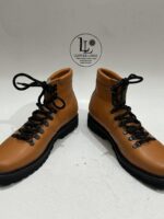 Handmade Leather Boots Mens Tan Leather Mountain Boots | Rugged Hiking Boots | Outdoor Combat Boots Lug Sole Trekking Shoes | Gift for him - Image 5
