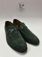 Handmade Forest Green Suede Loafers for Men, Genuine Leather Sole Bit Loafers, Luxury Slip-On Dress Handcrafted Shoes - Image 5