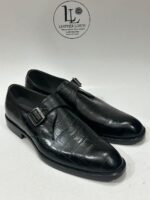 Handmade Leather Shoes Men’s Black Crocodile Embossed Monk Strap Handmade Alligator Print Leather Loafers Formal Exotic Shoe Gift for Him